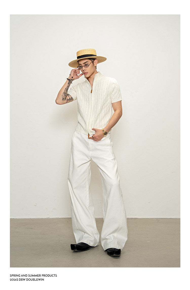 Stylish Straight-Leg White Jeans