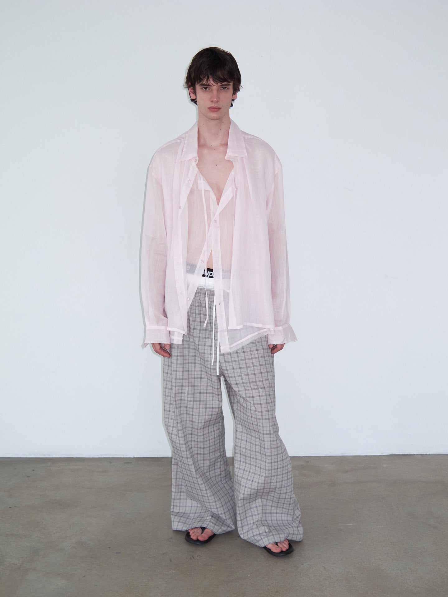 Faux Two-Piece Sheer Shirt