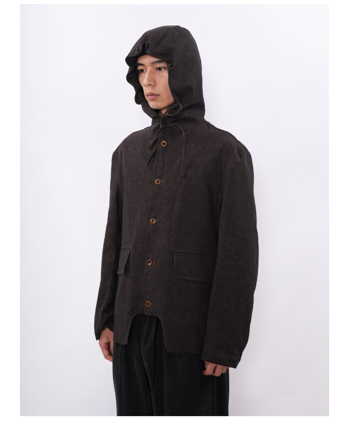 Layered-Style Jacket with Drawstring