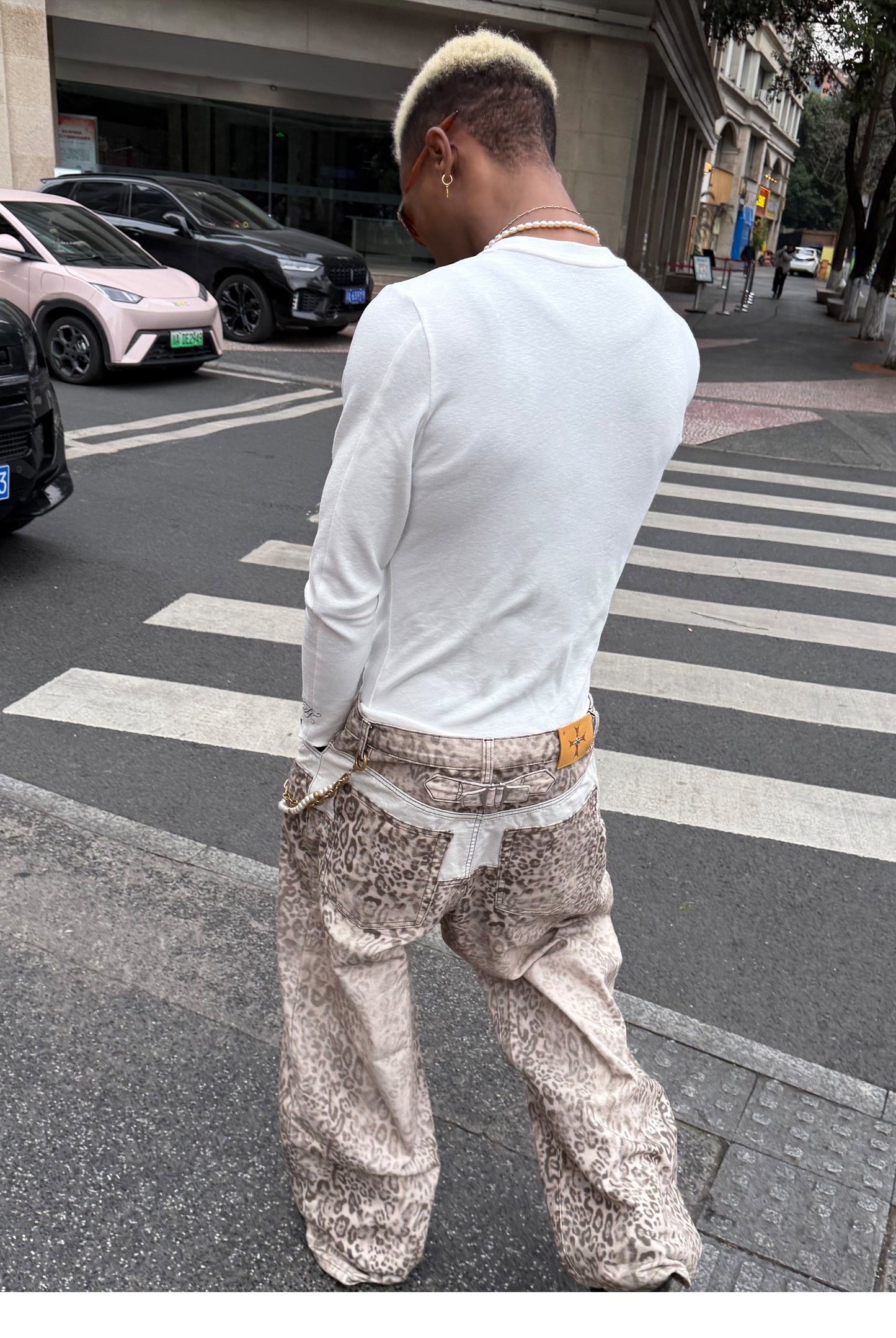 Custom Leopard-Print Casual Pants