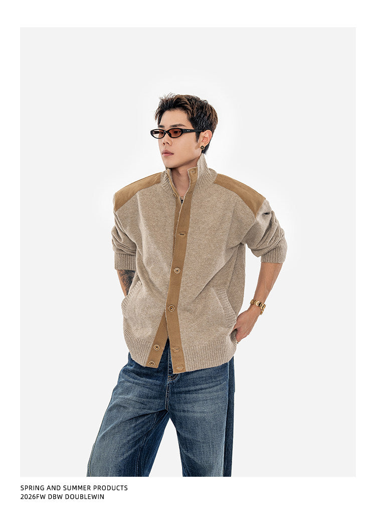 Retro Suede-Wool-Woven Hunting Jacket