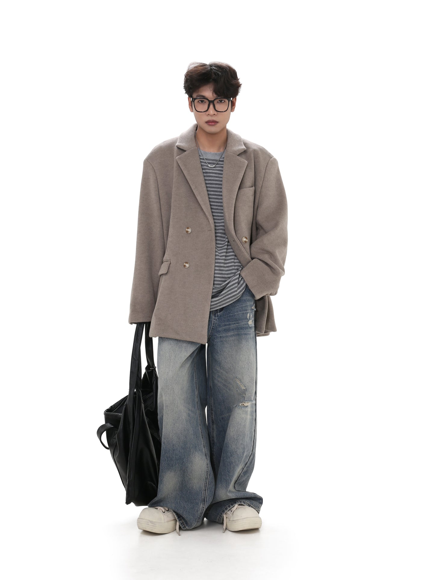 Wide Shoulder Wool Jacket