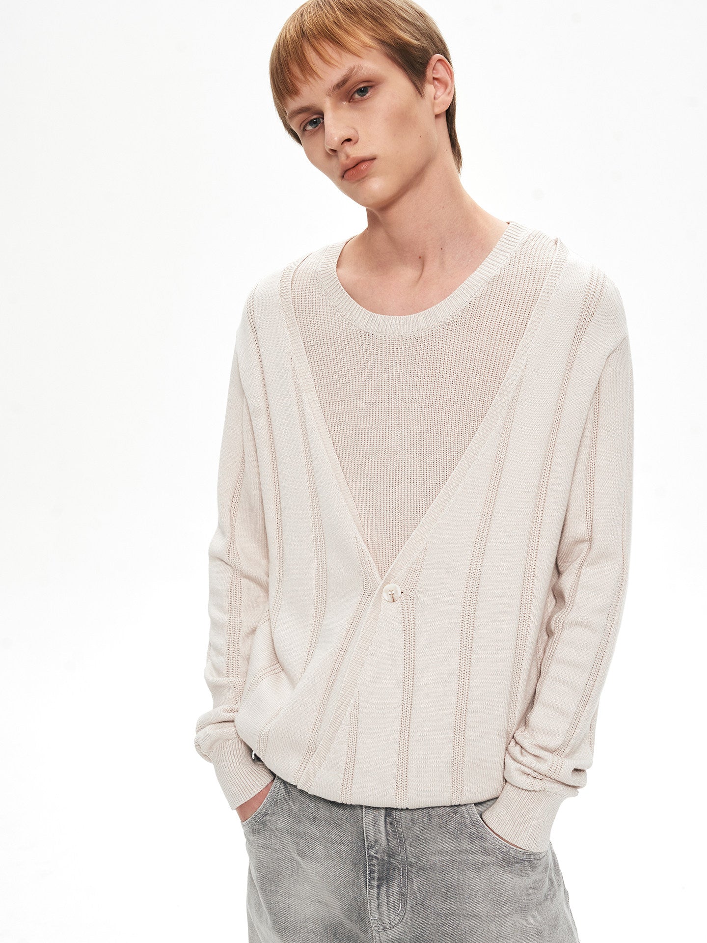 Double-Layer Faux Two-Piece Knit