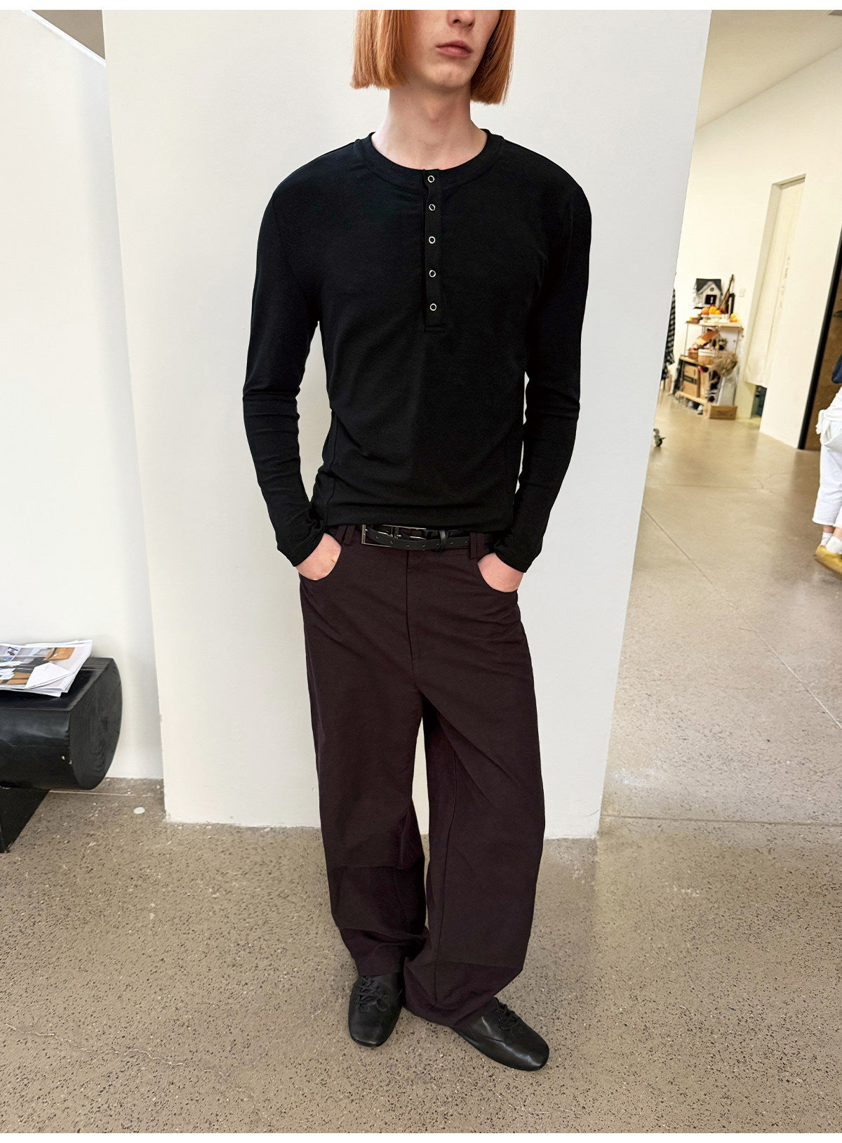 Casual Pants with Side Ribbing