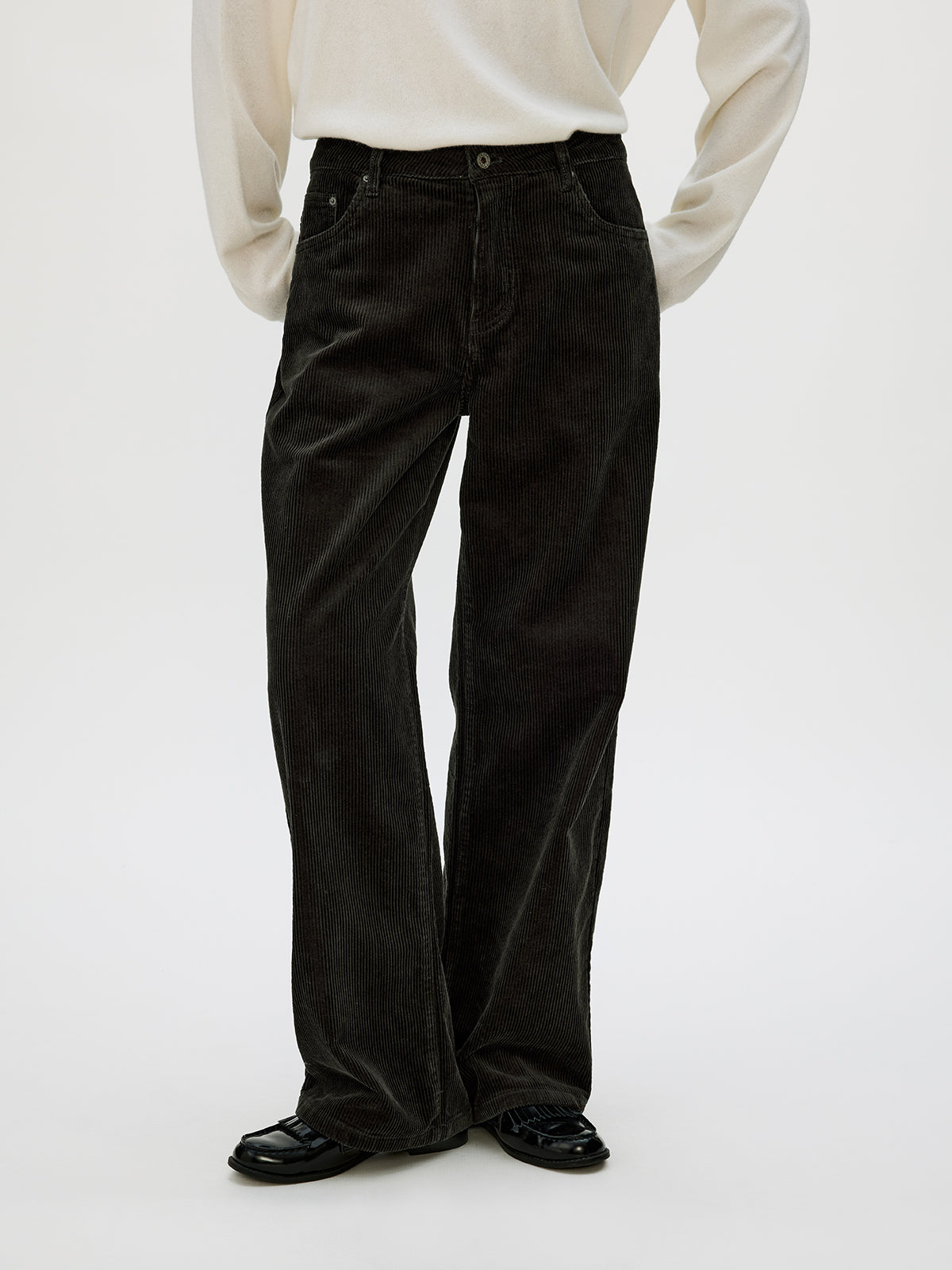 Wash-processed Straight Casual Pants