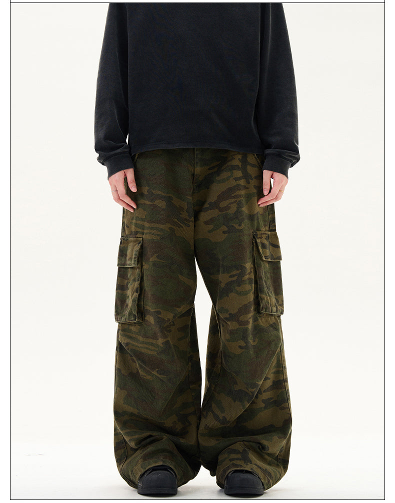 Multi-pocket camouflage casual pants