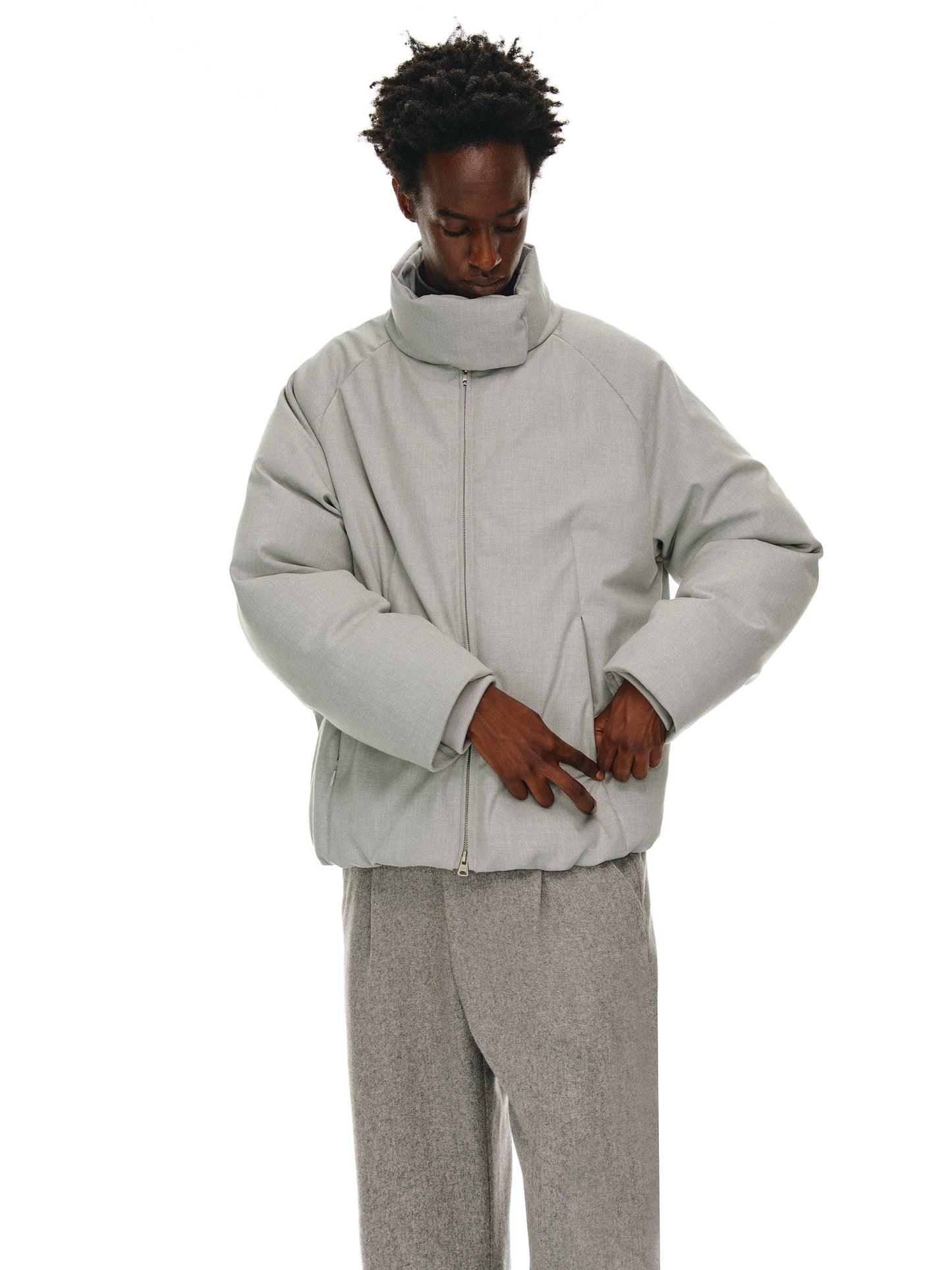 Woven Scarf Down Jacket