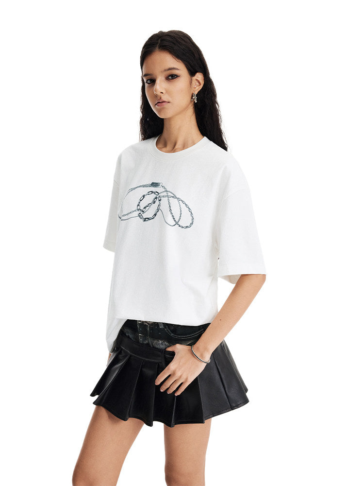 Printed Loose-Fit Round-Neck T-Shirt