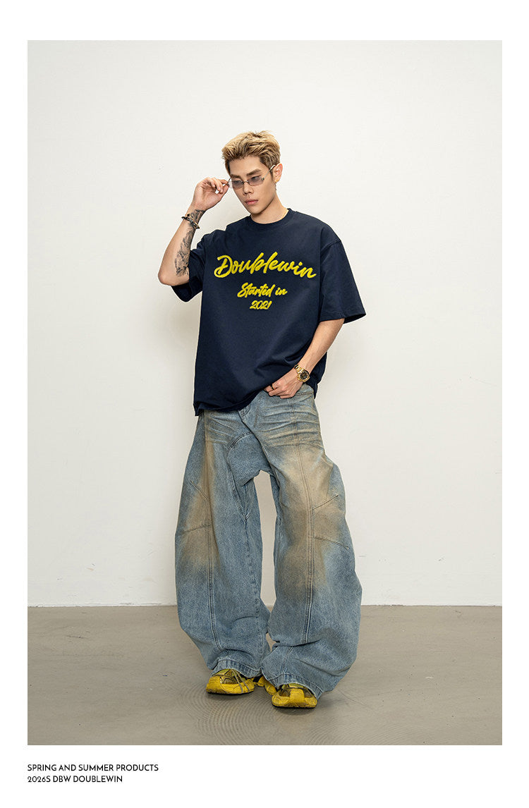 Flock Embroidered T-Shirt