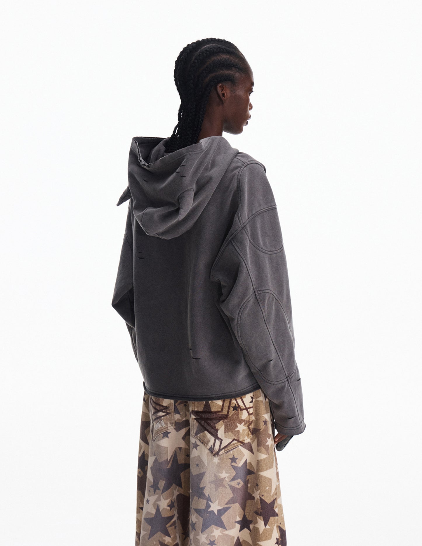 Gradient Gray Hooded Sweatshirt