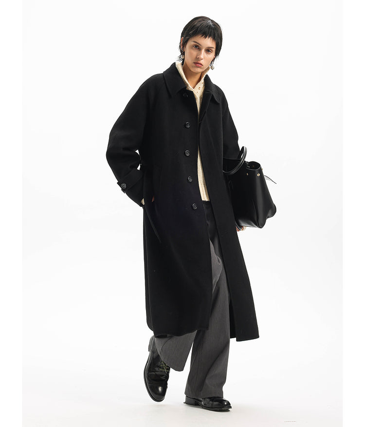 Raglan handmade wool long coat