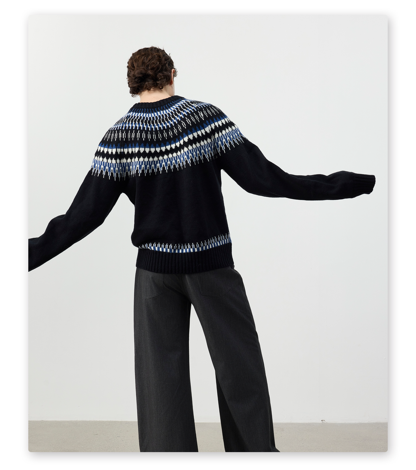 Wool Blend Crew Neck Sweater