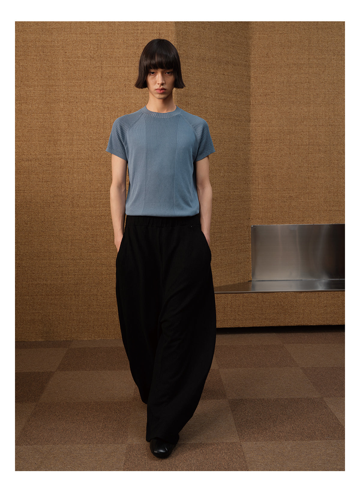 Ice Silk Fabric Knit Shirt