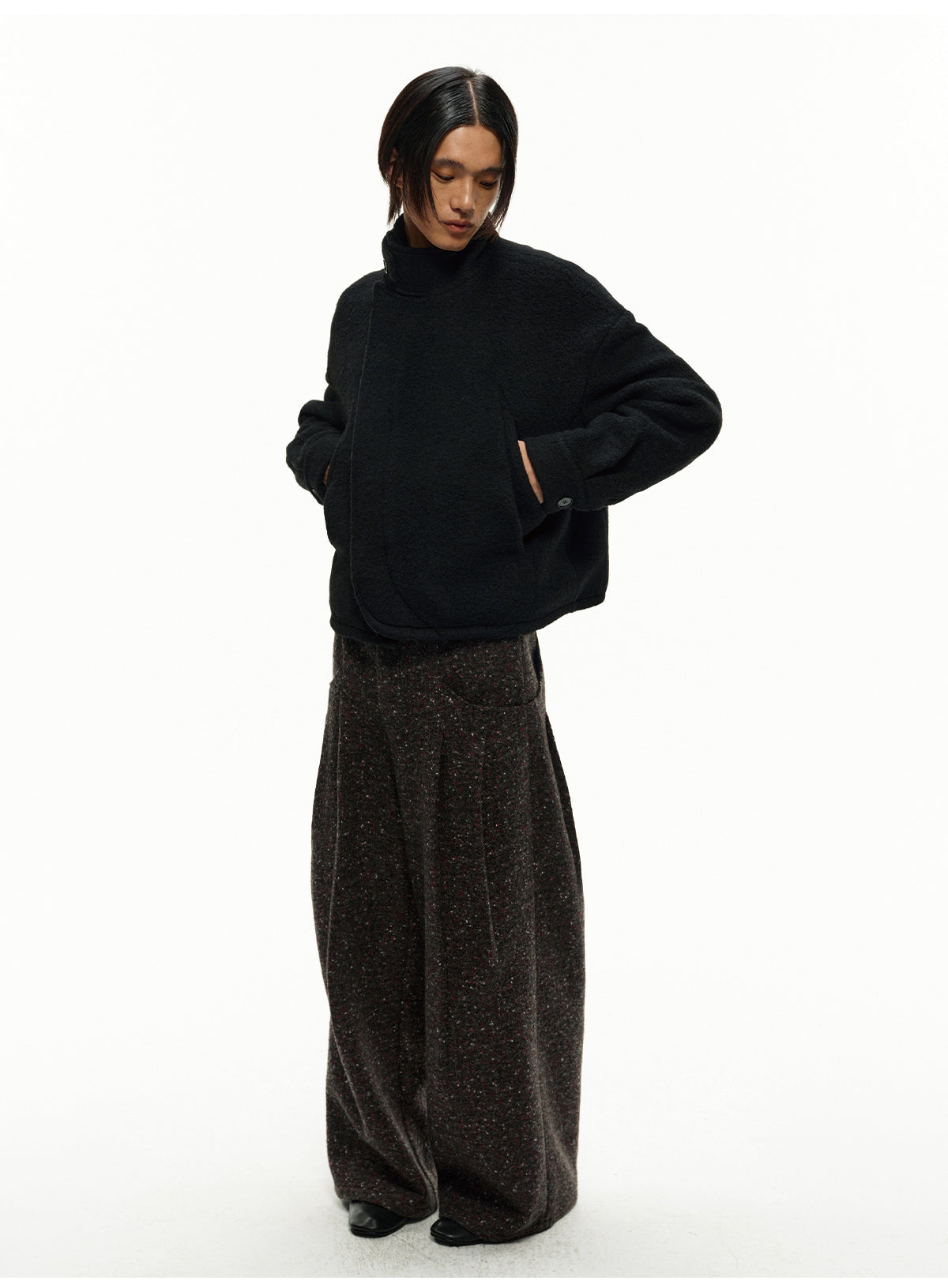 Double-Pleated Casual Pants