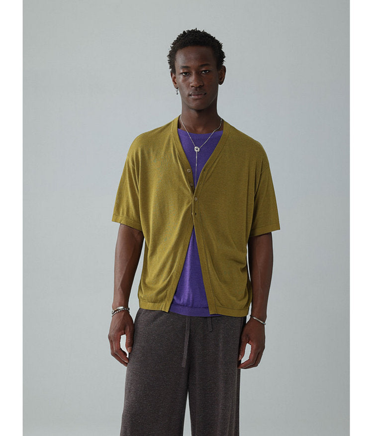 Half-front knit shirt