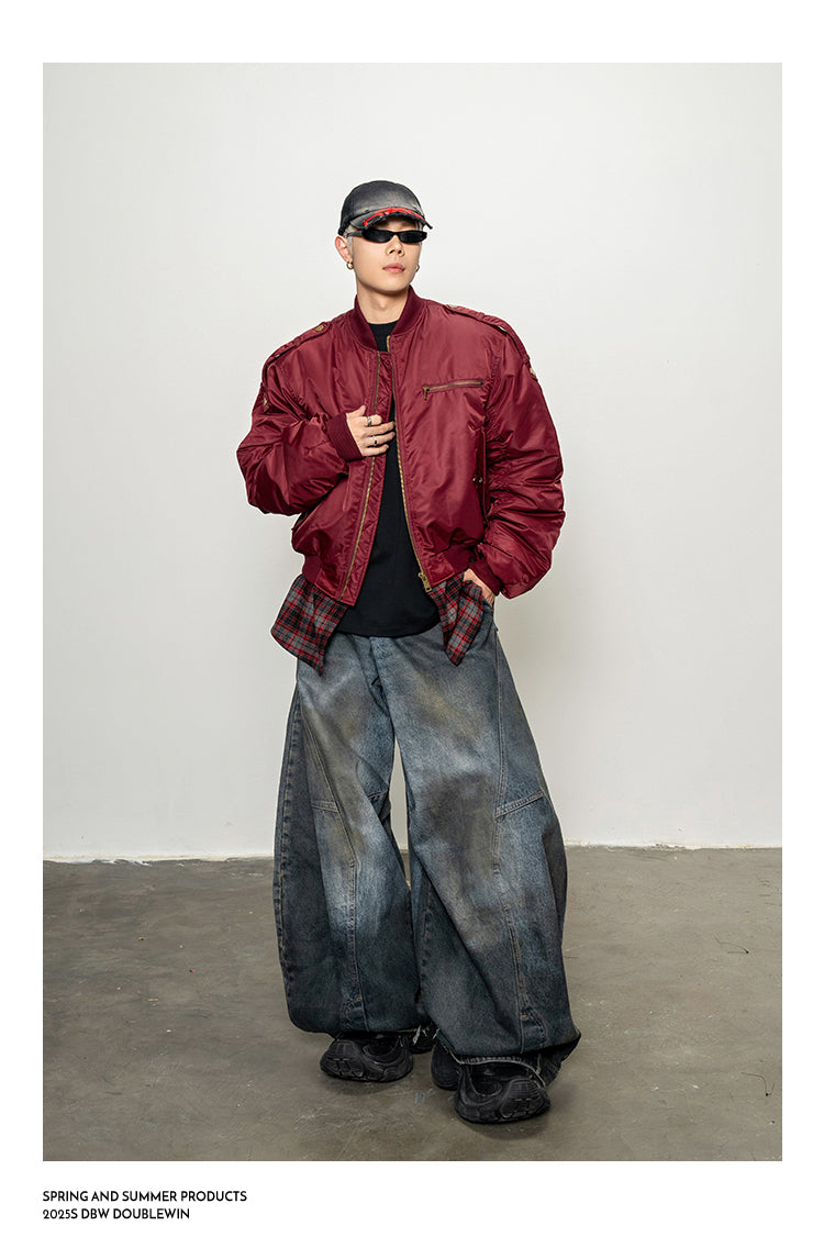 Heavy Contrast Fake Two-Piece Jacket