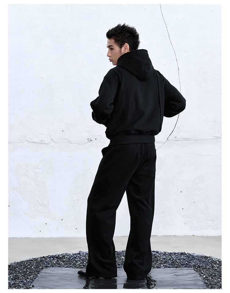 Three-dimensional cut sweat pants