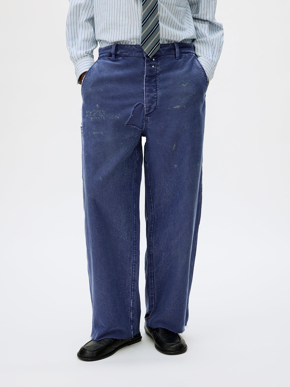 Heavy-Wash Finish Casual Pants