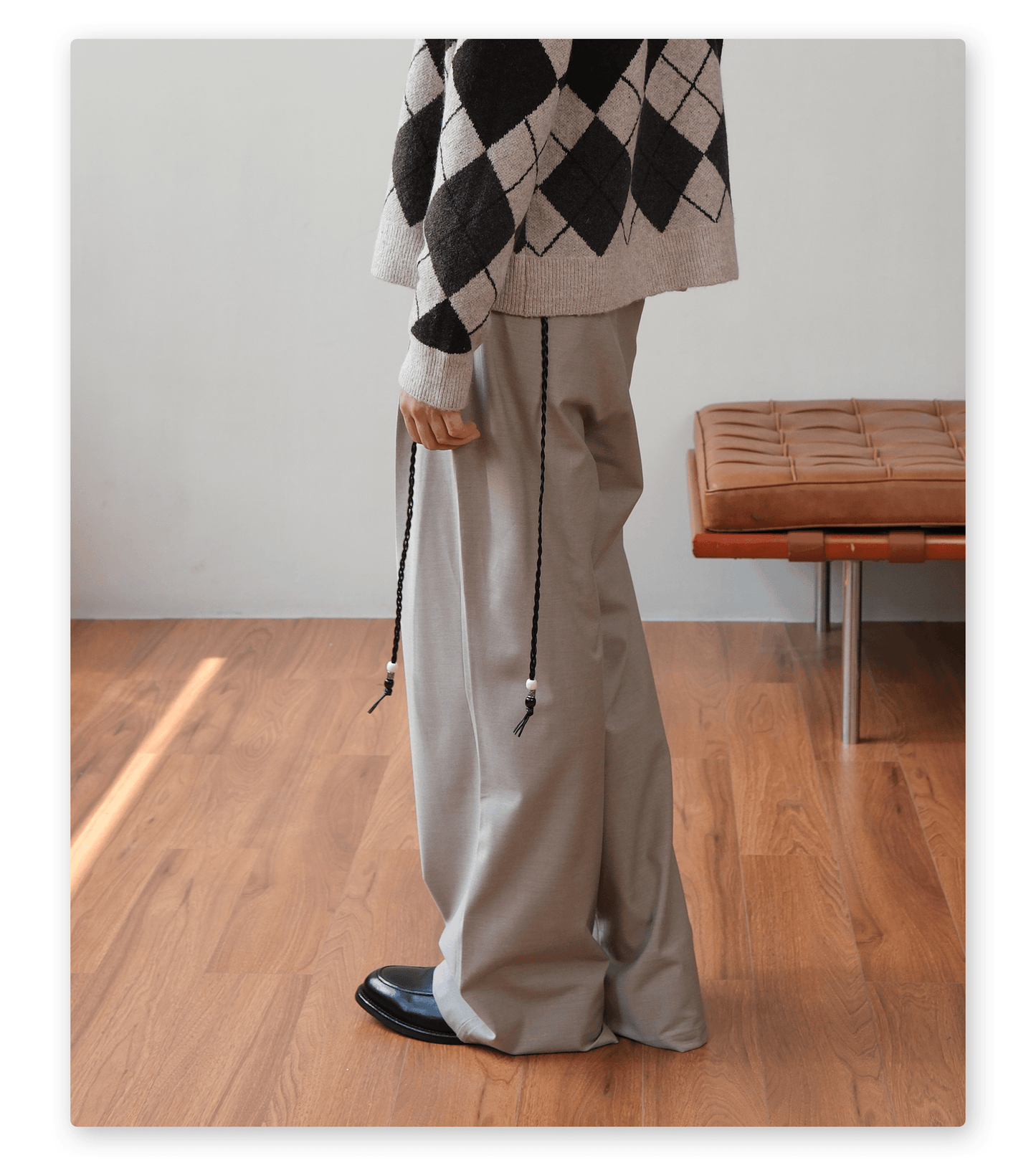 Pleated Wide-Leg Casual Pants