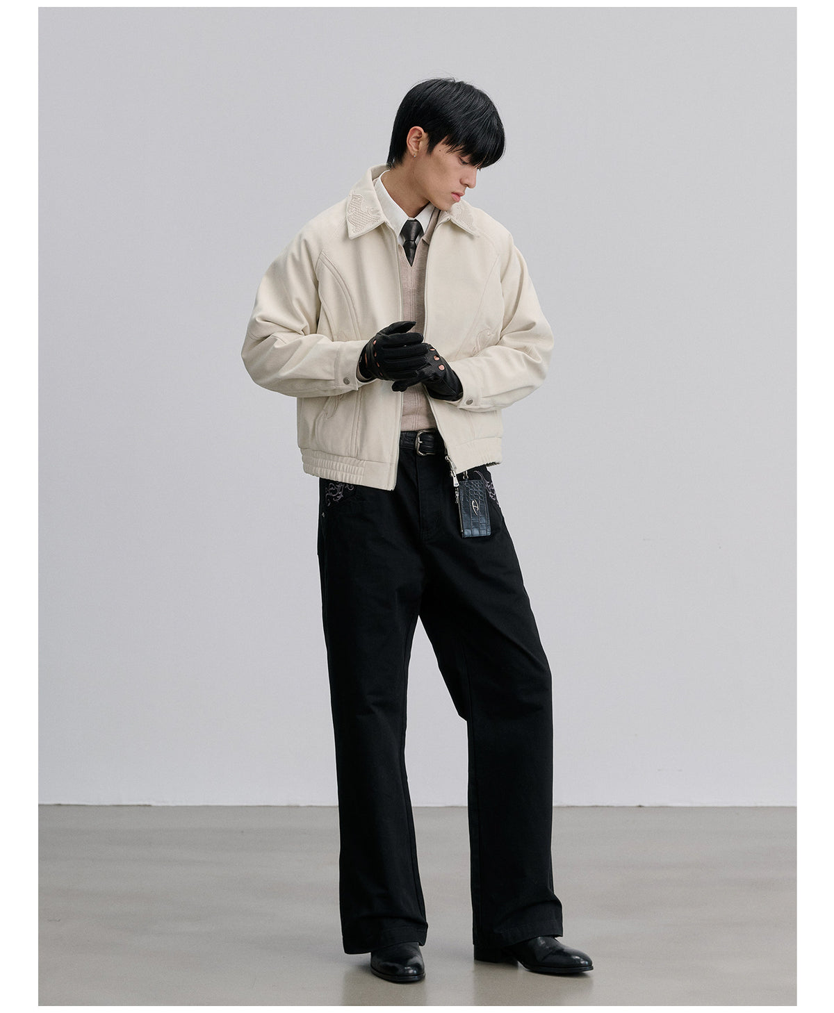 Embroidered Lapel Jacket