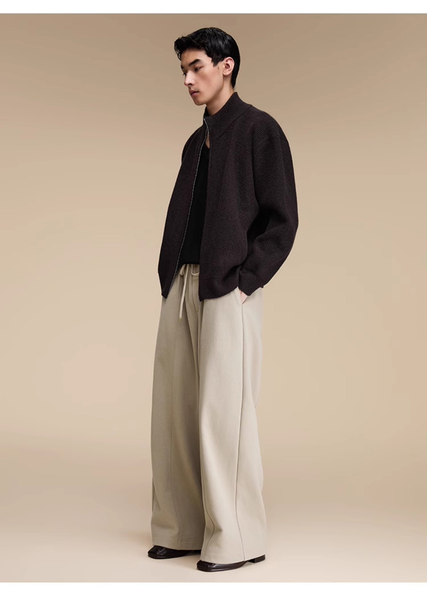 Wide leg casual long sweat pants