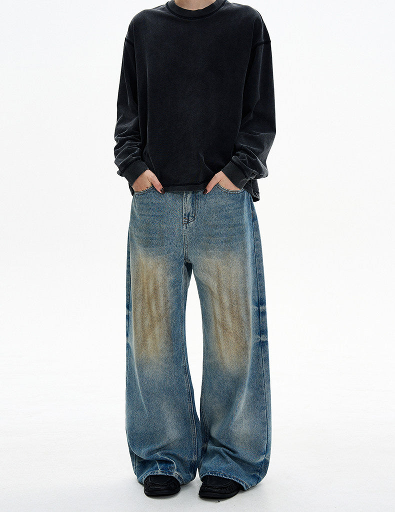 Loose Fit Retro Wash Jeans