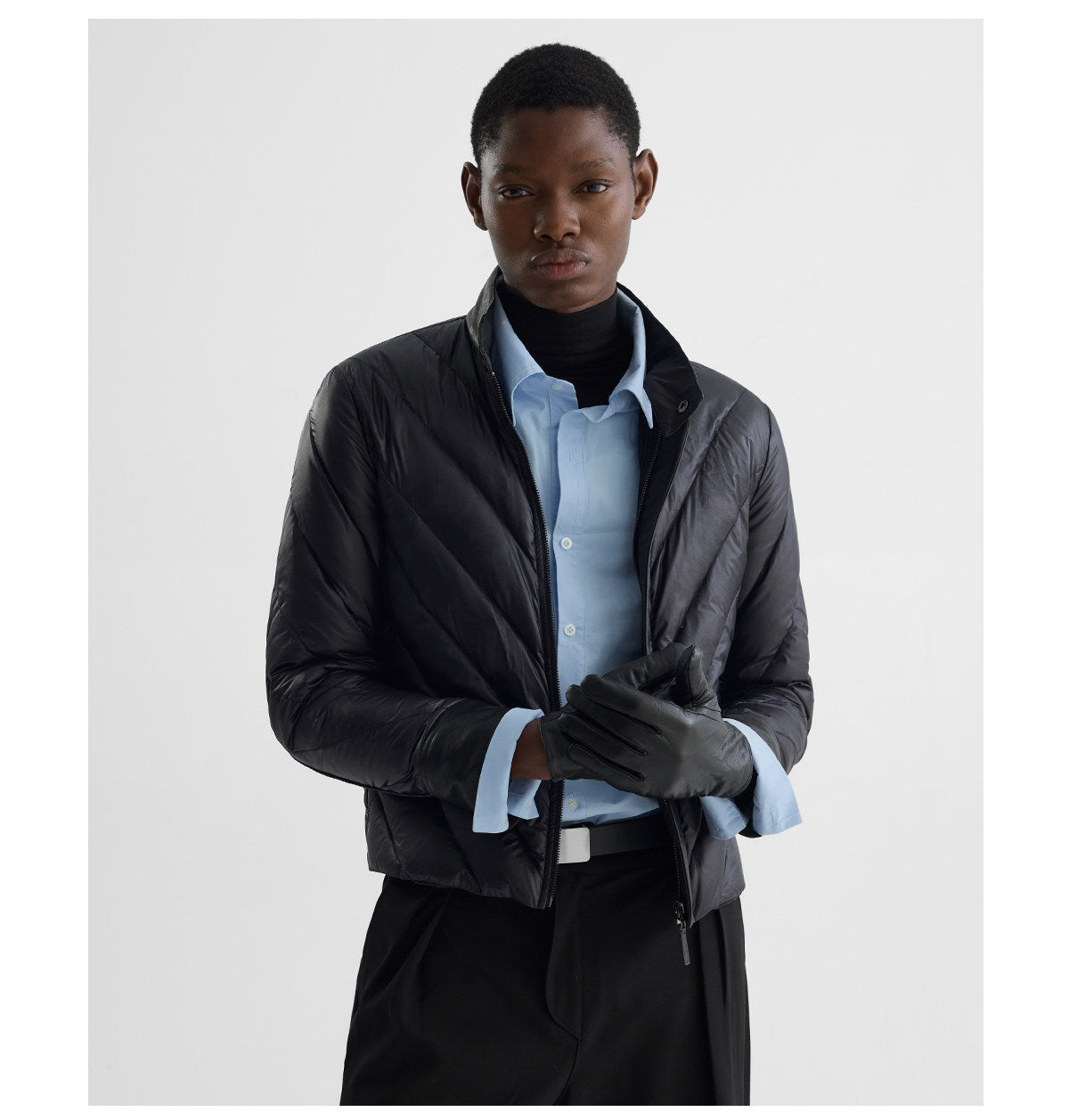 Stitched Radius-Pattern Quilted Down Jacket