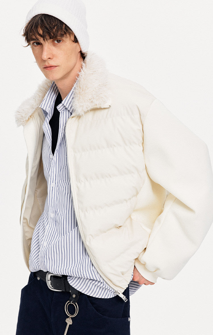 Luxury Stand Collar Patchwork Down Jacket