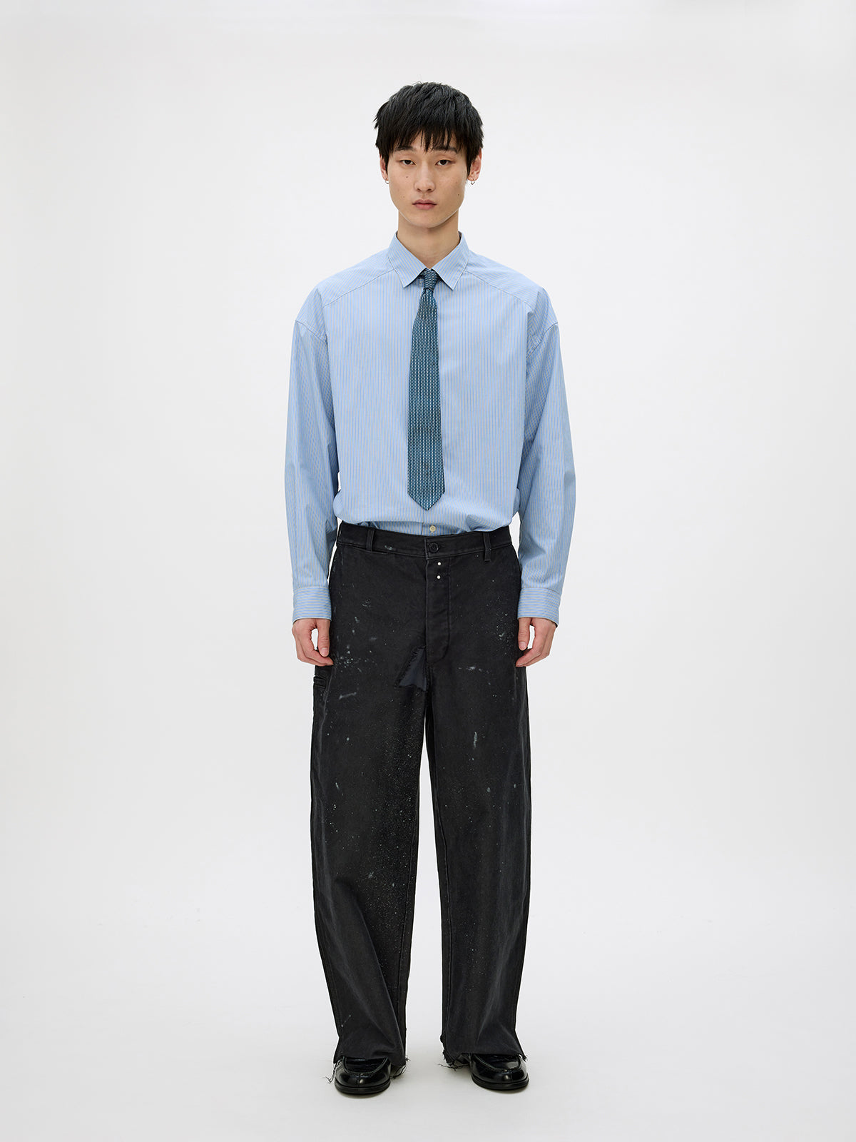 Heavy-Wash Finish Casual Pants