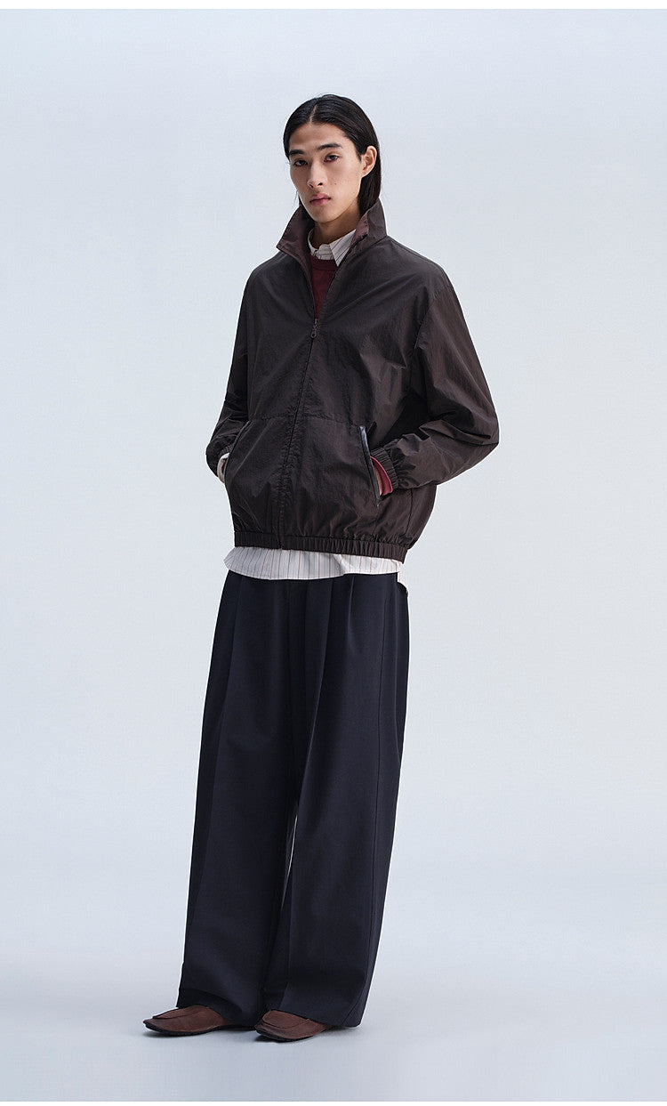 Casual Short Jacket with Stand-Up Collar