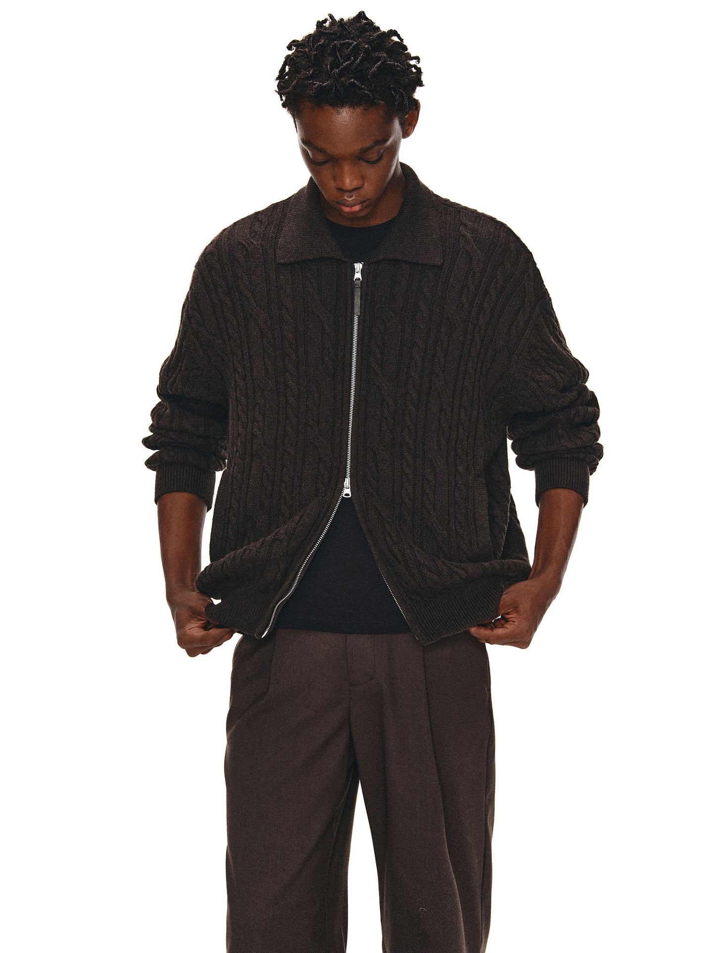 Cashmere Zip Cardigan