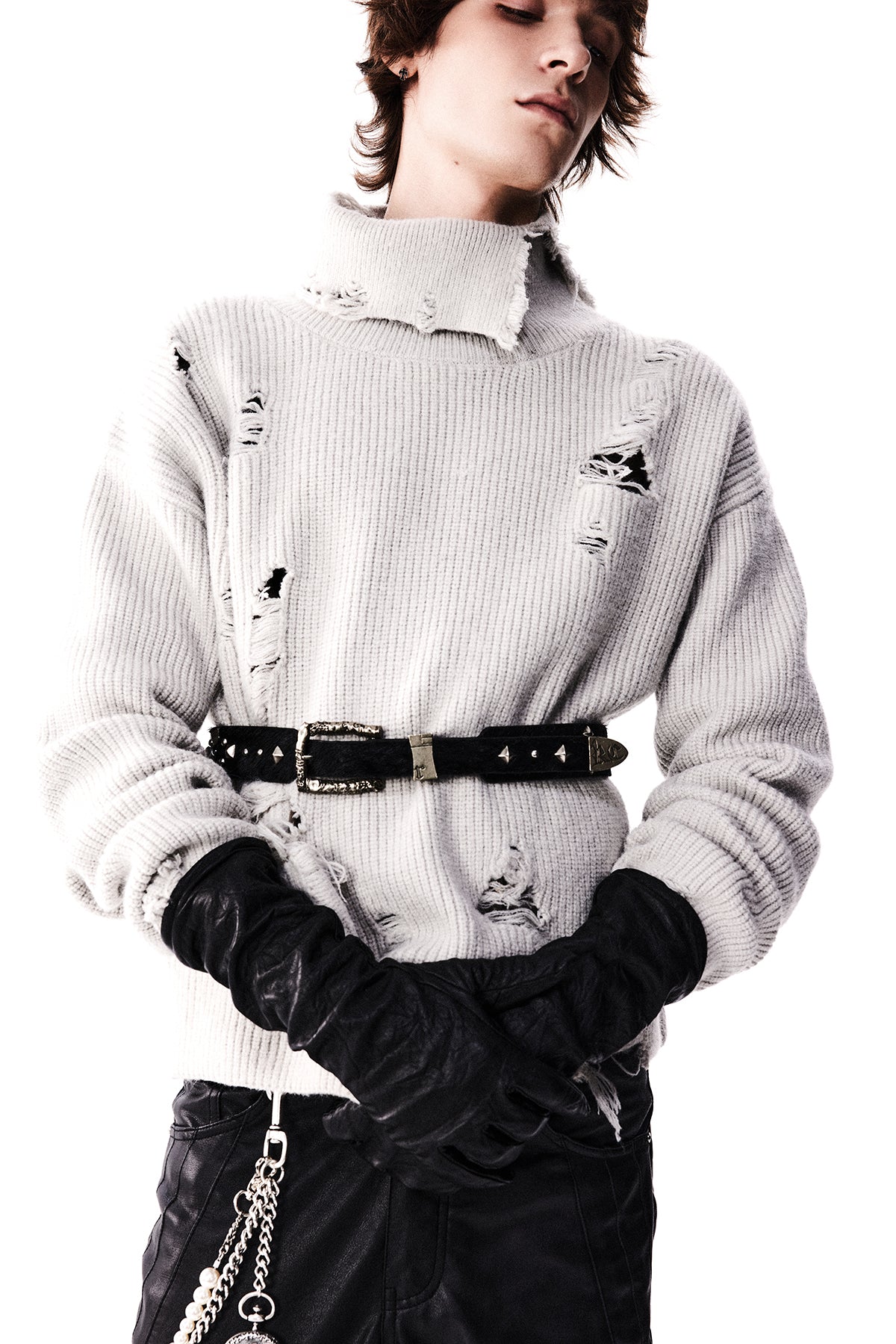 Turtleneck Ripped Hole Knit