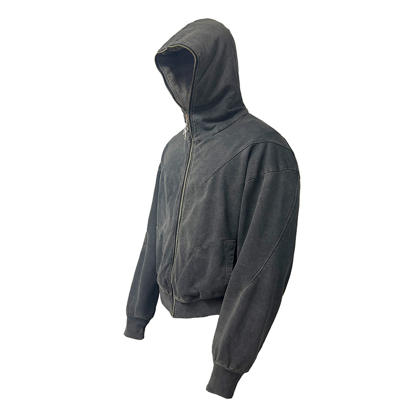 Dirty-washed hooded sweatshirt