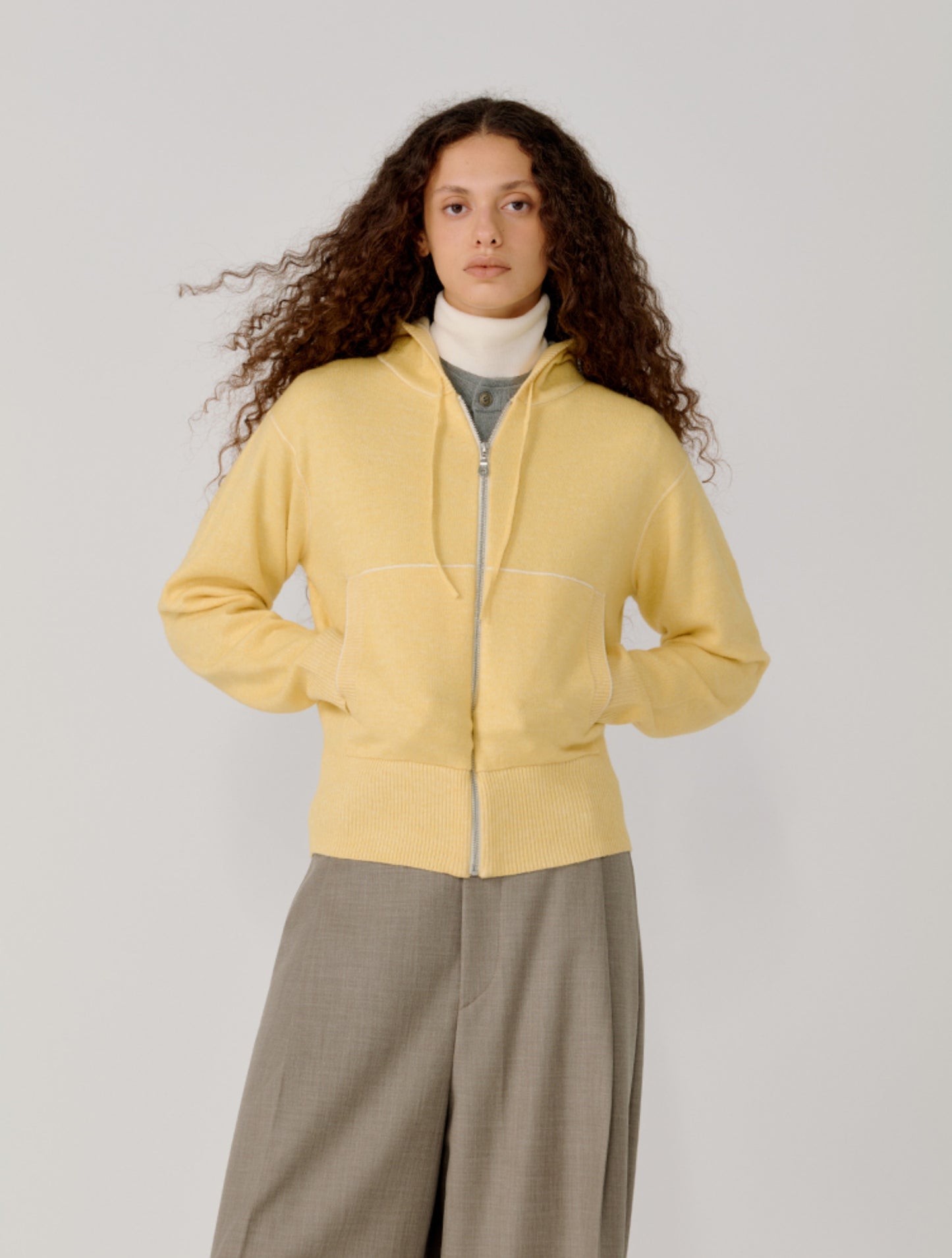 Hooded Zipper Cardigan