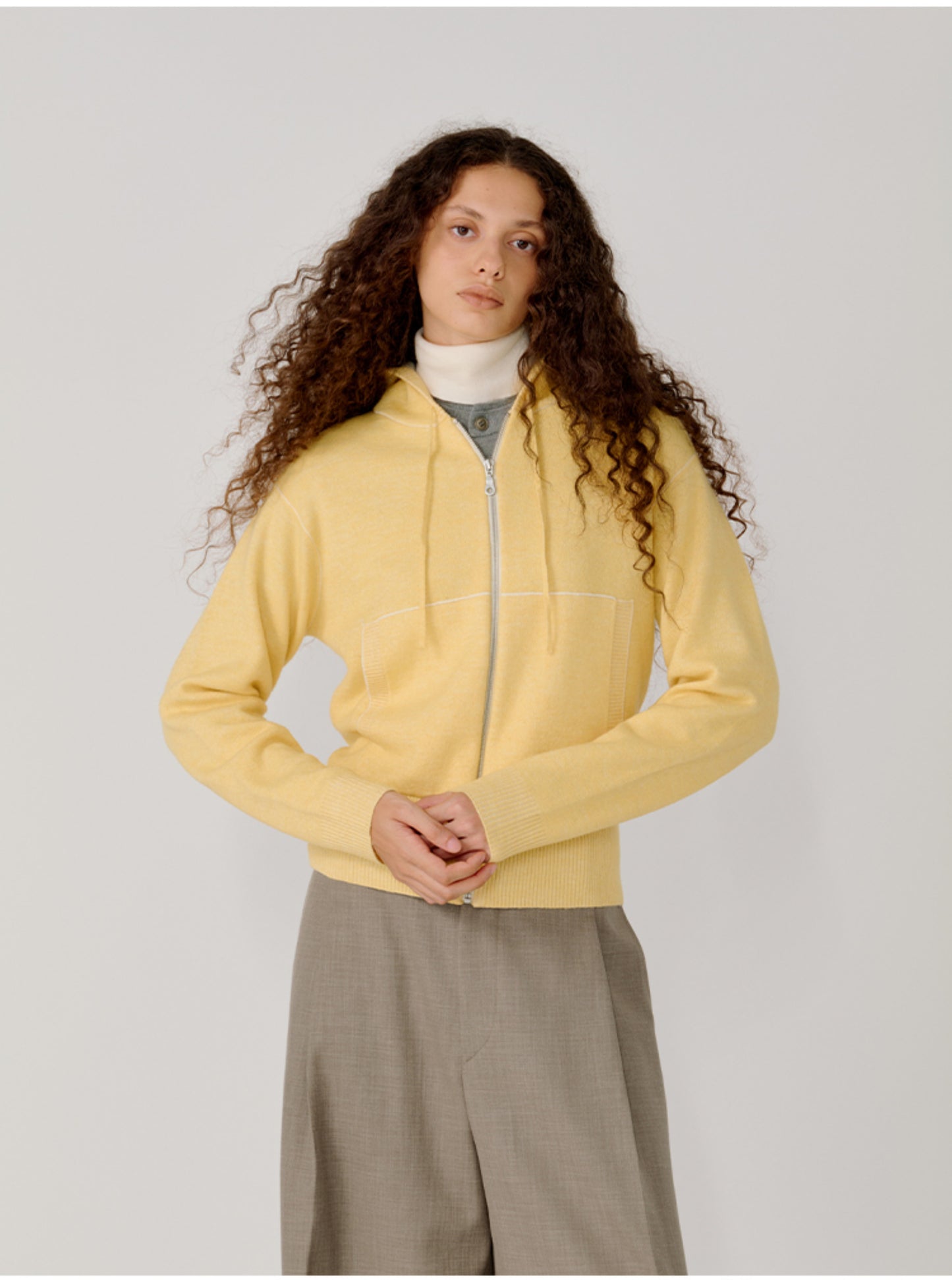 Hooded Zipper Cardigan