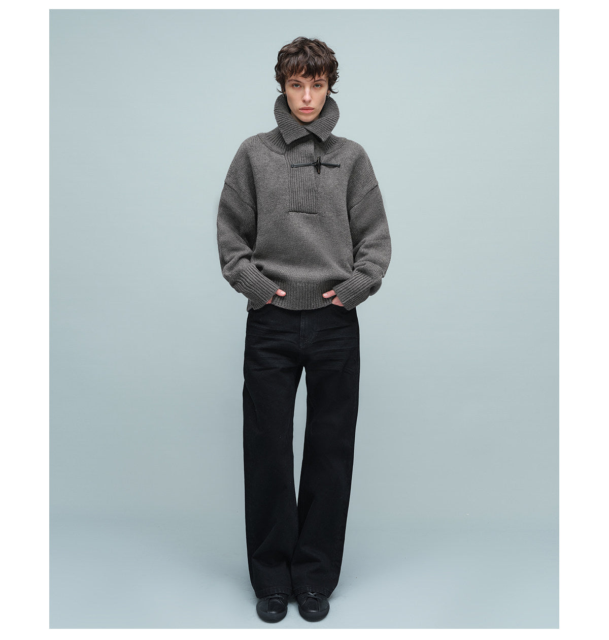 Heavyweight Half-Open Front Sweater