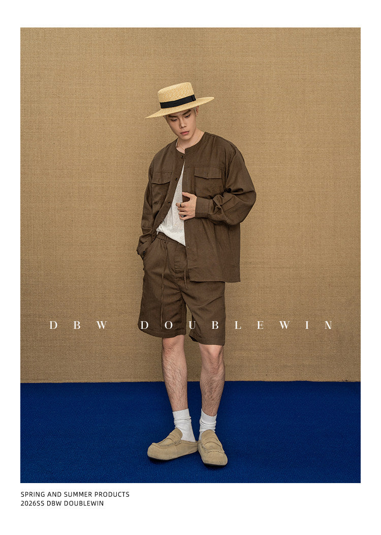Linen-Blend Shirt Set