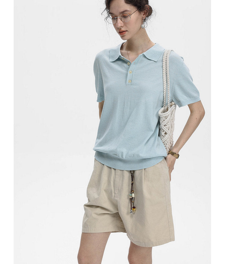 Simple Knit Polo Shirt