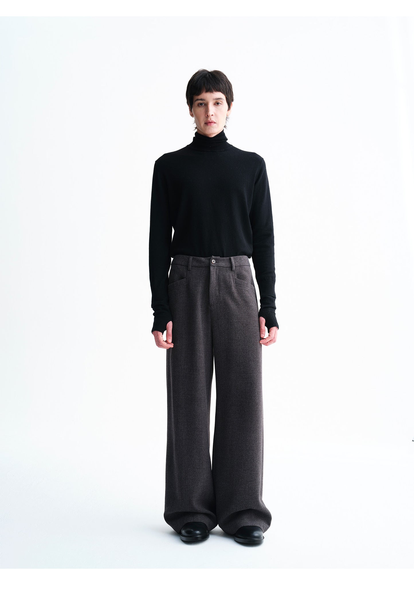 Relaxed Style Wide-Leg Casual Pants