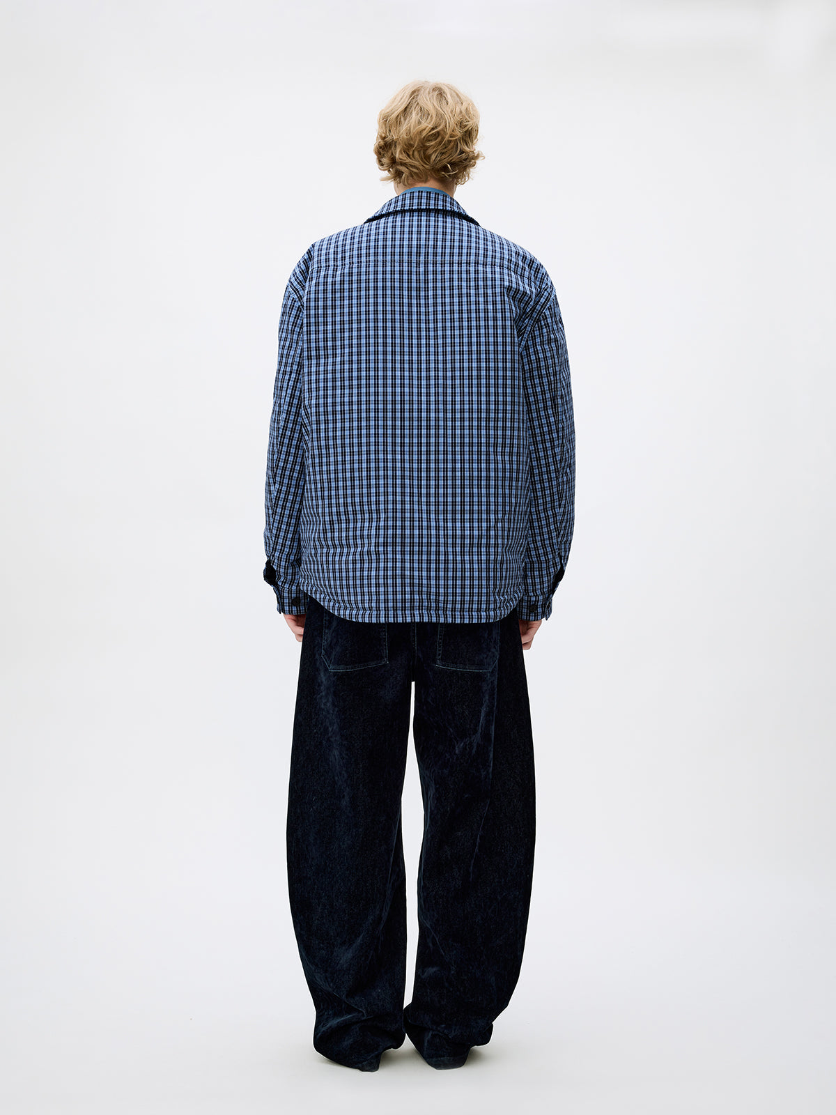 Checkered White Duck Down Jacket