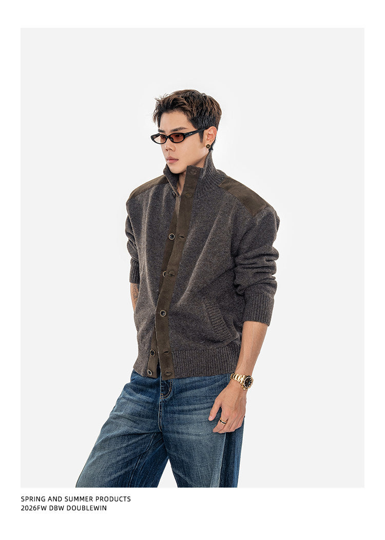 Retro Suede-Wool-Woven Hunting Jacket