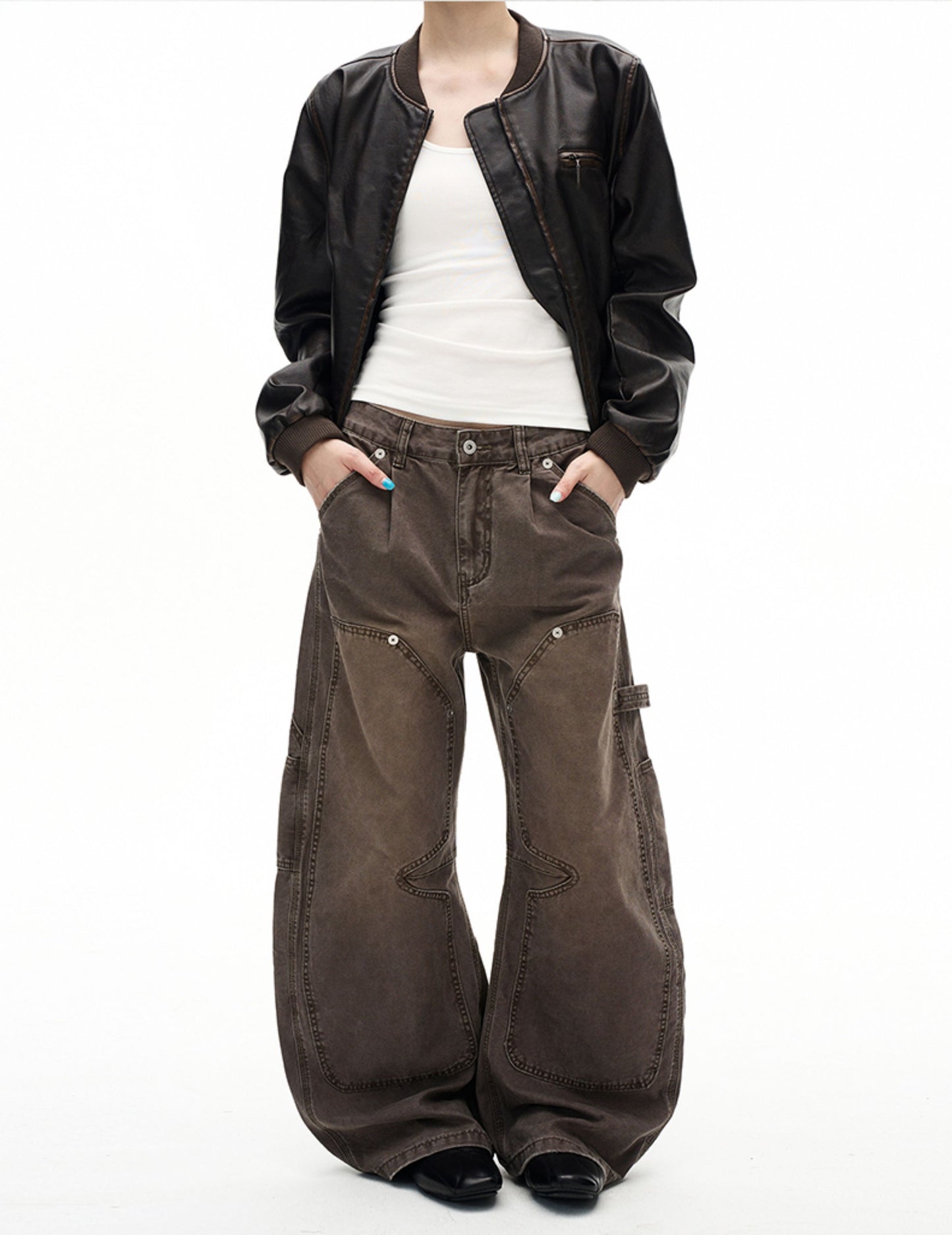 Loose Silhouette Distressed Casual Pants
