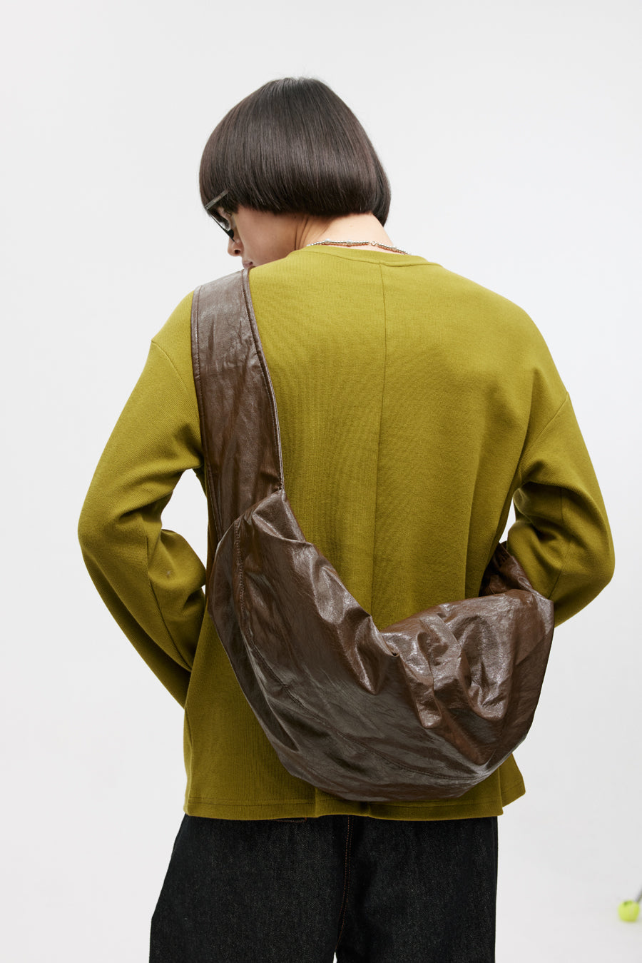 Eco-friendly leather shoulder bag