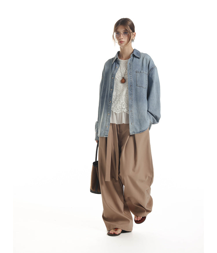 Vintage processed denim shirt