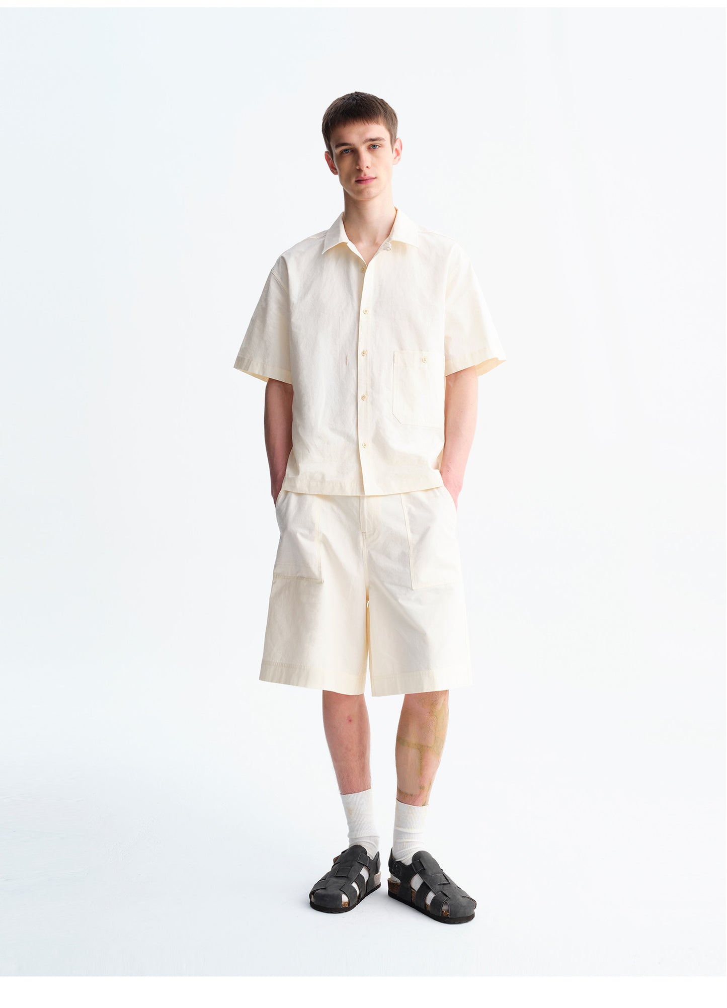 Matte Finish Solid-Color Shirt