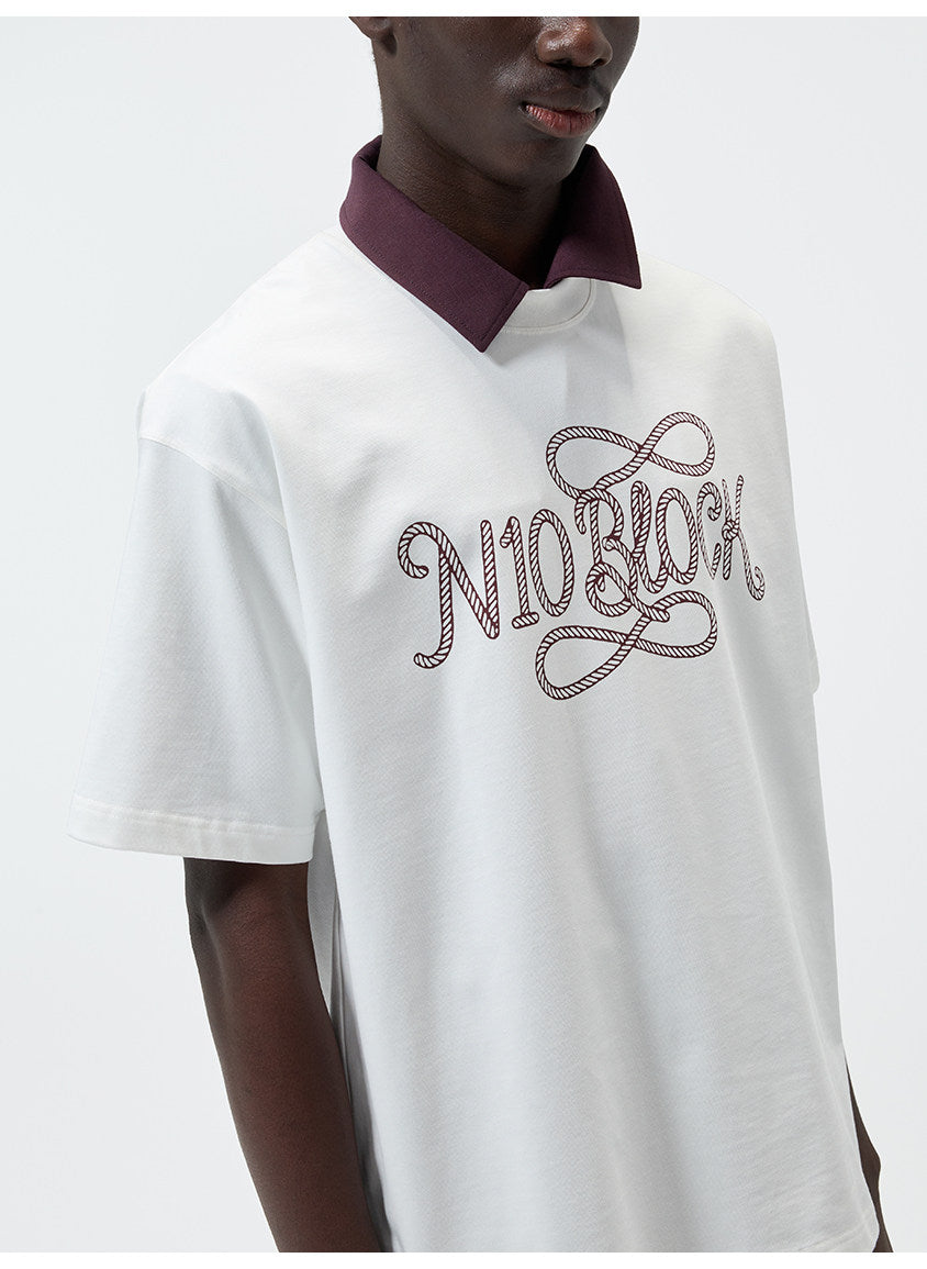 Water-Based Paste Print Crew Neck T-Shirt