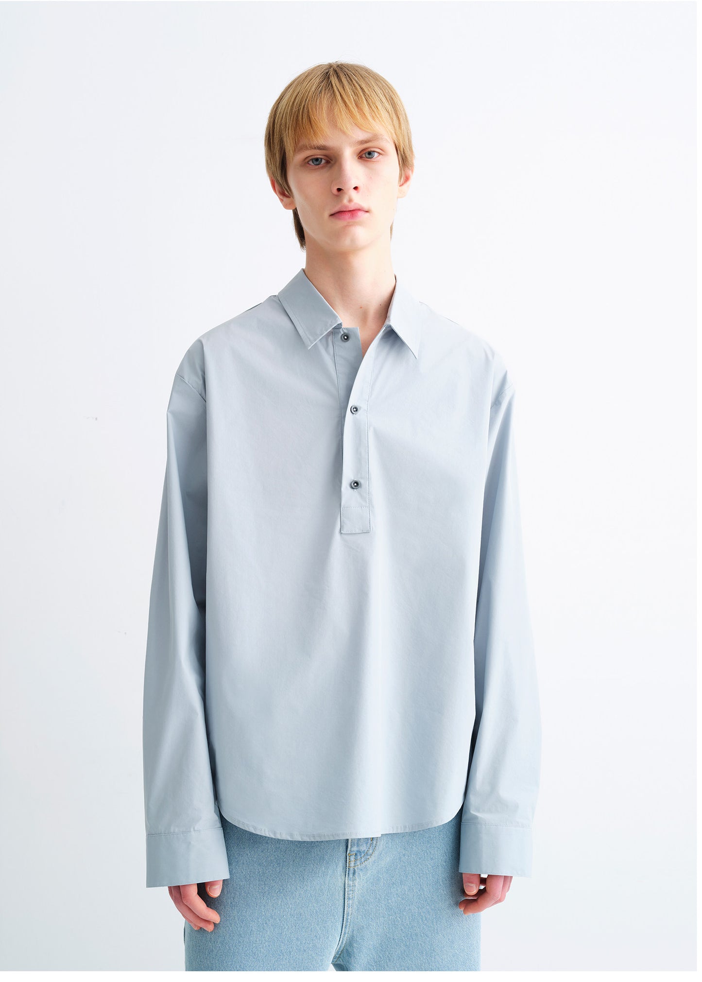 Solid-Color Cotton-Blend Shirt