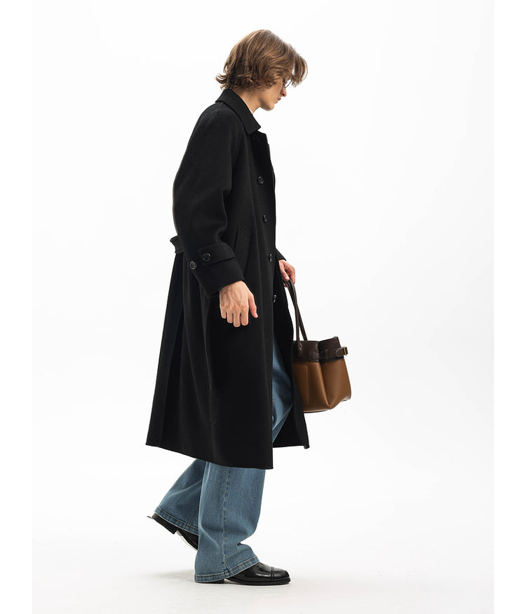 Raglan handmade wool long coat