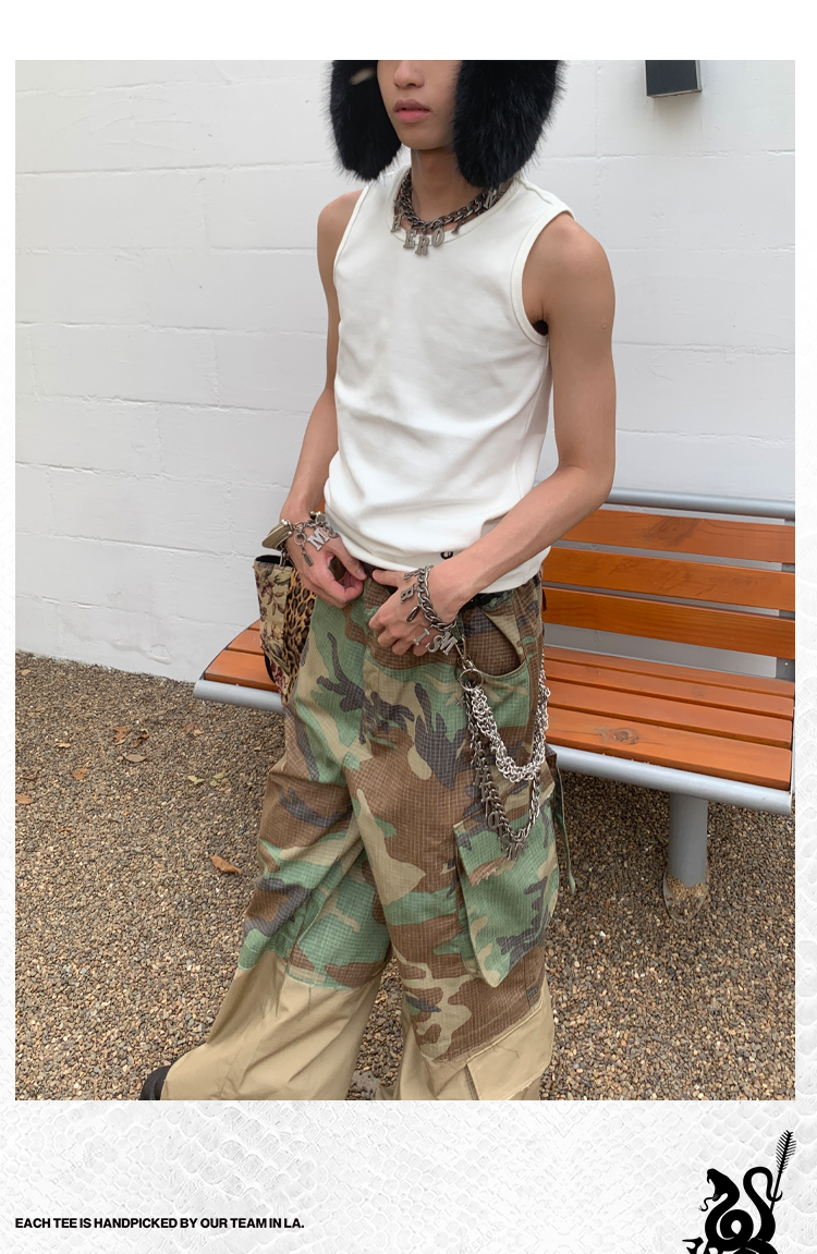 Multi-pocket casual camouflage  pants