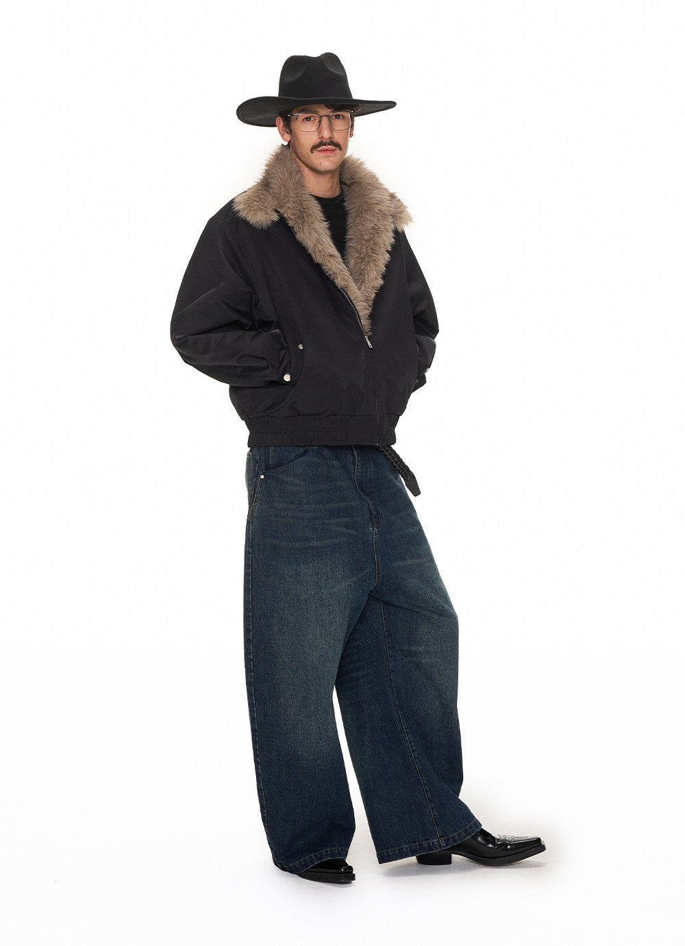 Basic Fur Collar Cotton Jacket